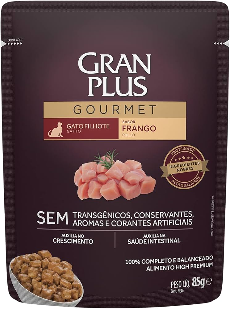 GRAN PLUS SACHE GOURMET GATO FILHOTE FRANGO 85G