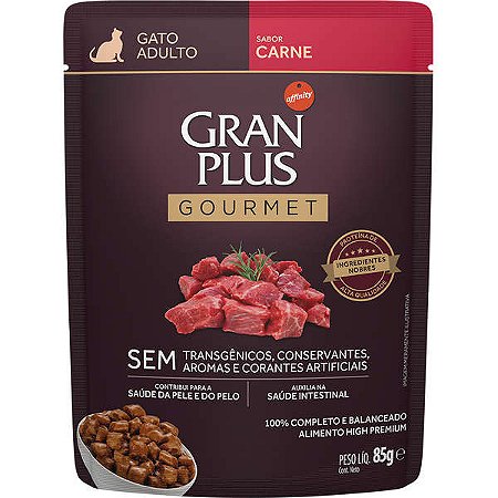 GRAN PLUS SACHE GOURMET GATO ADULTO CARNE 85G